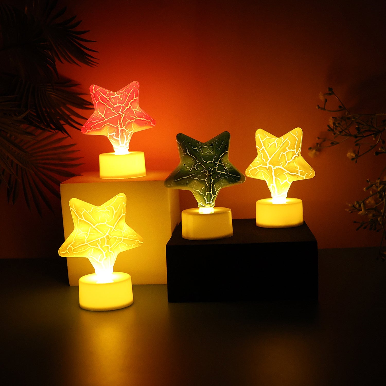 Star Shape Decorative LED Tealight Candles (4 Pc) Star Shape Decorative LED Tealight Candles (4 Pc)